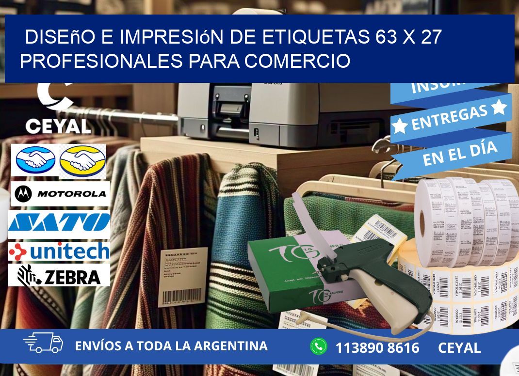 Diseño e Impresión de Etiquetas 63 x 27 Profesionales para Comercio