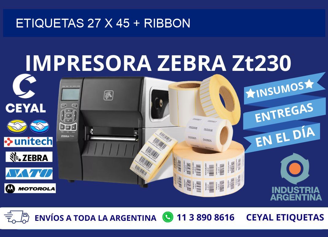 ETIQUETAS 27 x 45 + RIBBON