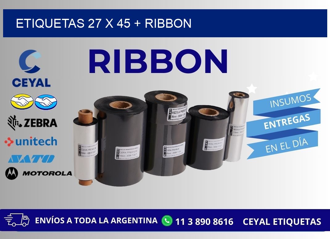 ETIQUETAS 27 x 45 + RIBBON