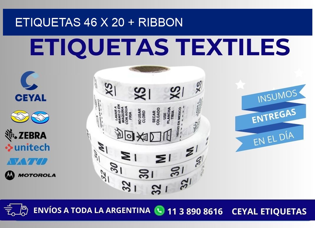 ETIQUETAS 46 x 20 + RIBBON