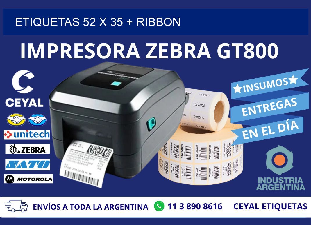 ETIQUETAS 52 x 35 + RIBBON