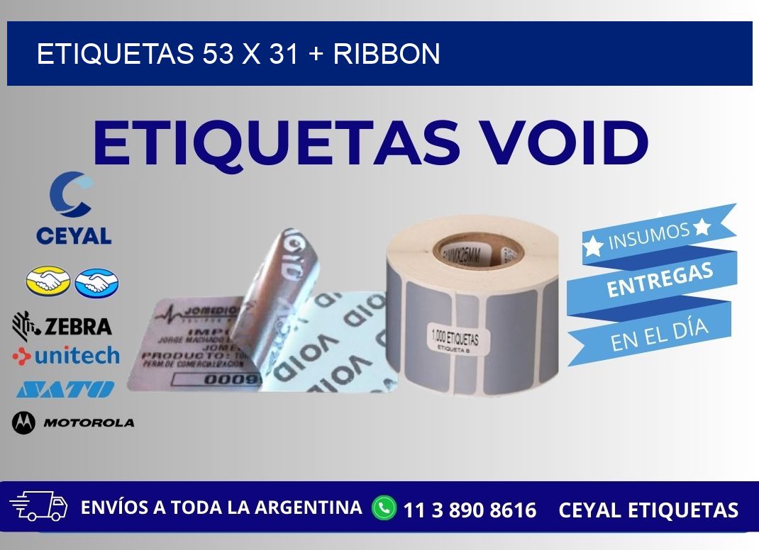 ETIQUETAS 53 x 31 + RIBBON