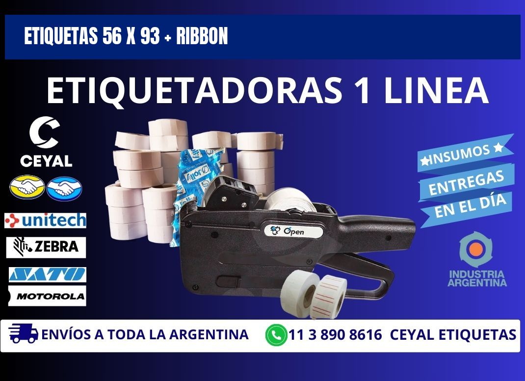 ETIQUETAS 56 x 93 + RIBBON