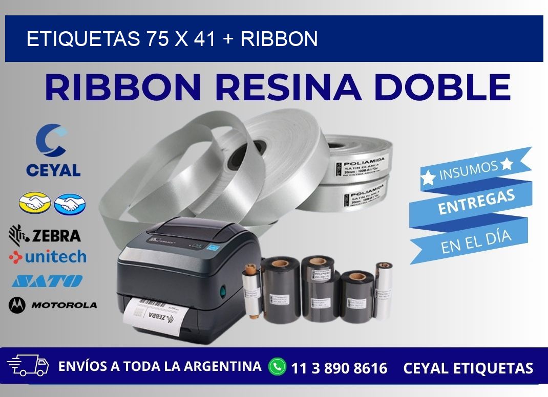 ETIQUETAS 75 x 41 + RIBBON