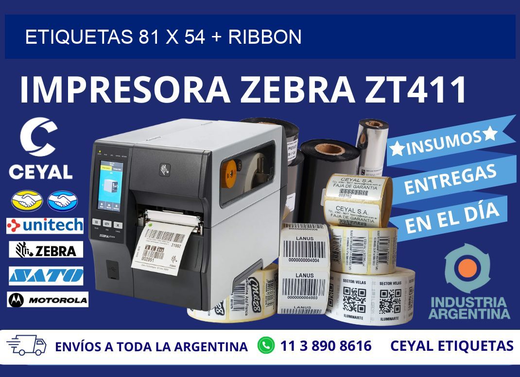 ETIQUETAS 81 x 54 + RIBBON