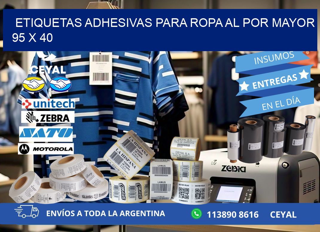 ETIQUETAS ADHESIVAS PARA ROPA AL POR MAYOR 95 x 40