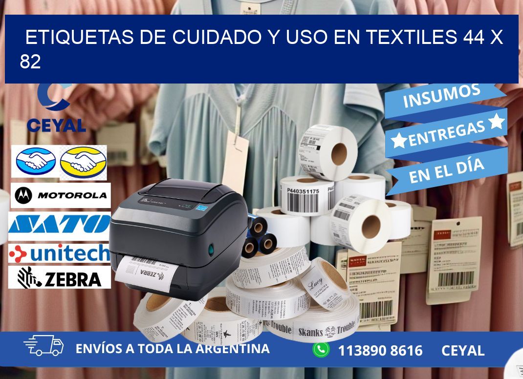 ETIQUETAS DE CUIDADO Y USO EN TEXTILES 44 x 82