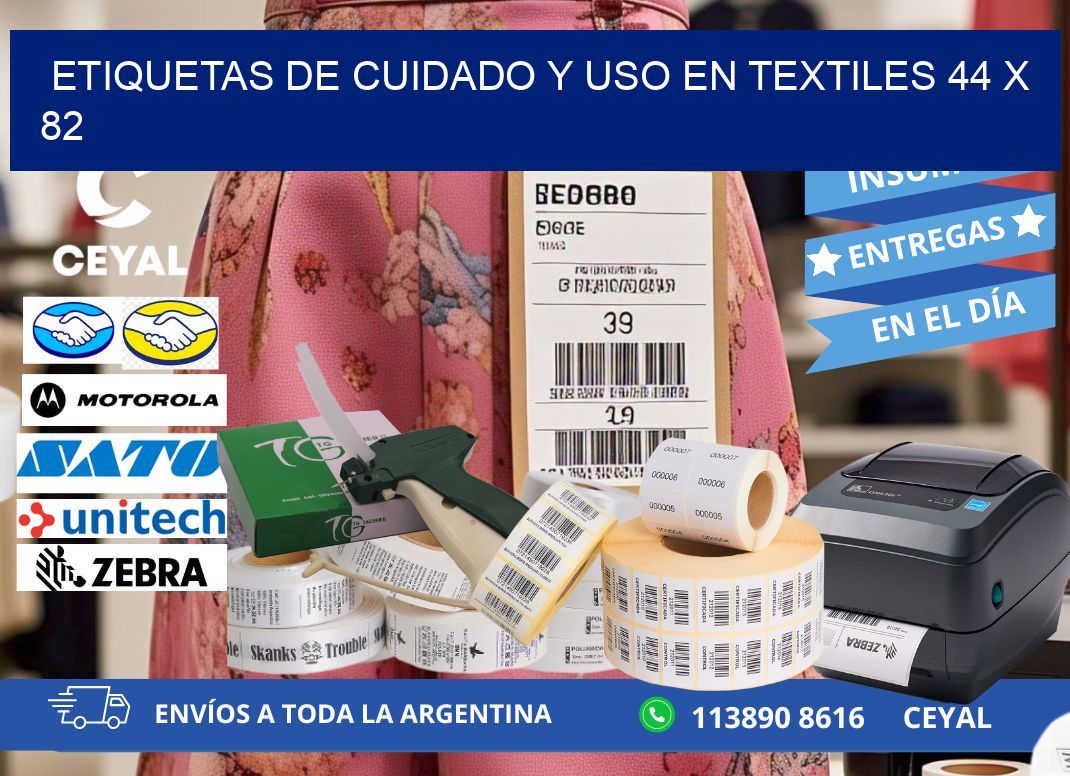 ETIQUETAS DE CUIDADO Y USO EN TEXTILES 44 x 82