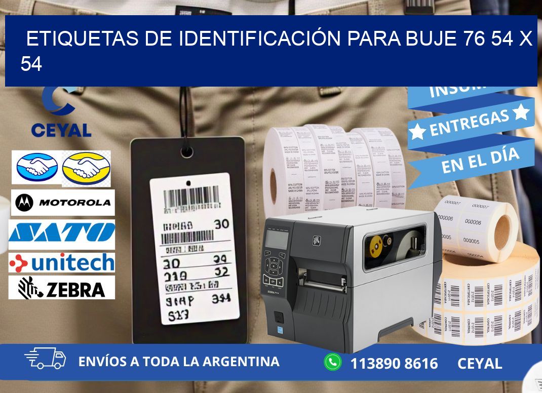 ETIQUETAS DE IDENTIFICACIÓN PARA BUJE 76 54 x 54