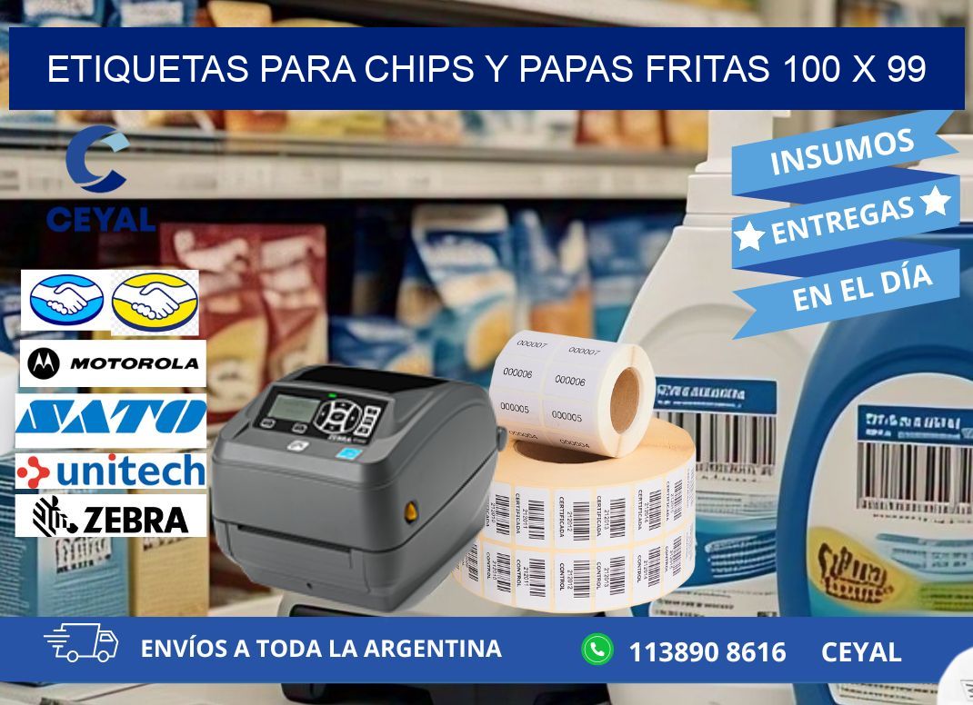 ETIQUETAS PARA CHIPS Y PAPAS FRITAS 100 x 99