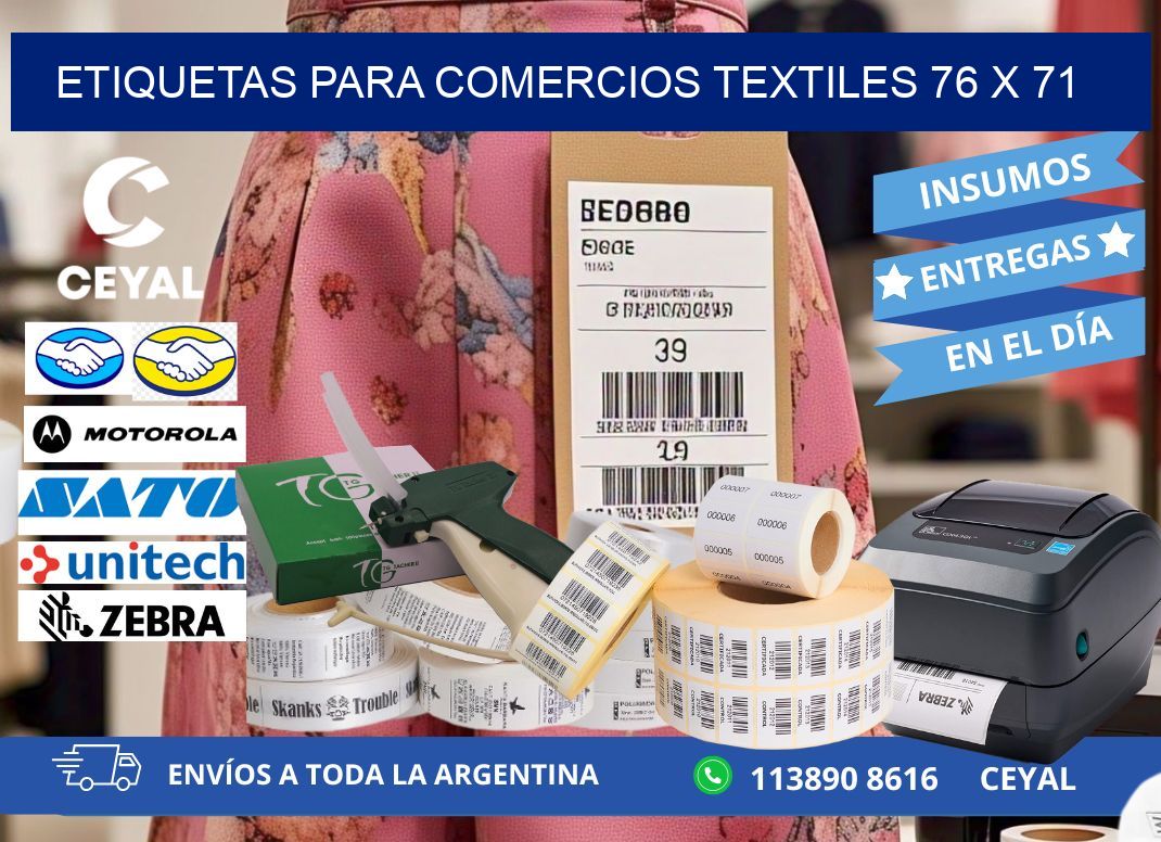 ETIQUETAS PARA COMERCIOS TEXTILES 76 x 71