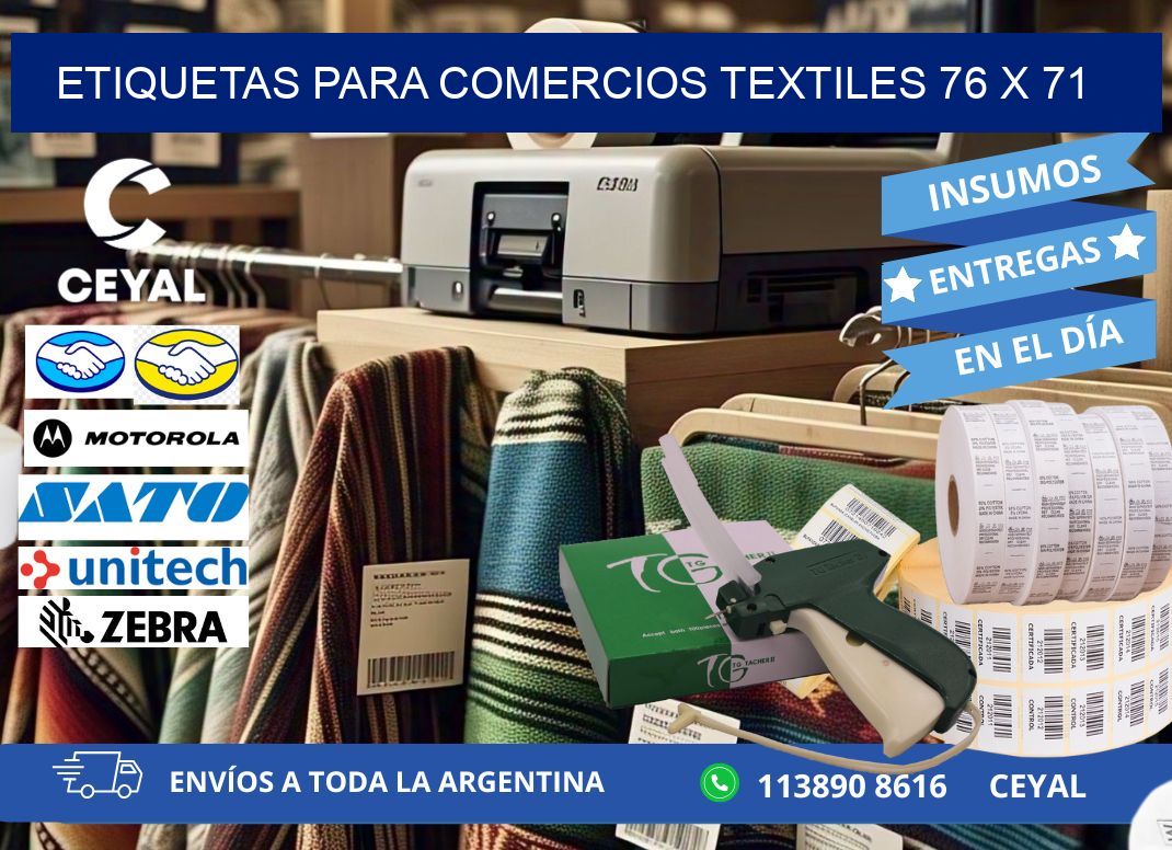 ETIQUETAS PARA COMERCIOS TEXTILES 76 x 71