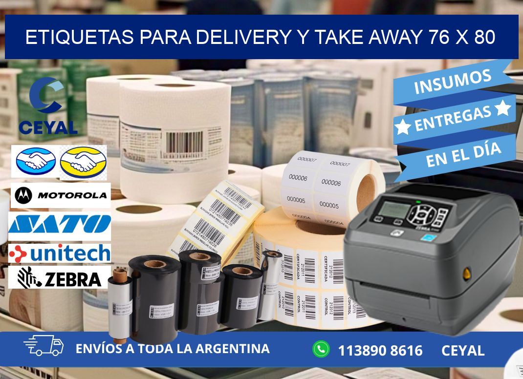 ETIQUETAS PARA DELIVERY Y TAKE AWAY 76 x 80