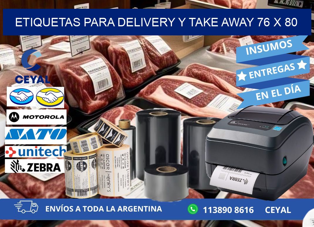 ETIQUETAS PARA DELIVERY Y TAKE AWAY 76 x 80