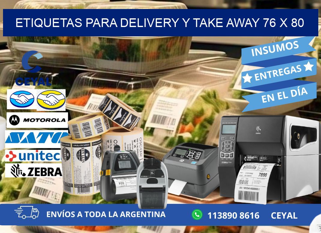 ETIQUETAS PARA DELIVERY Y TAKE AWAY 76 x 80