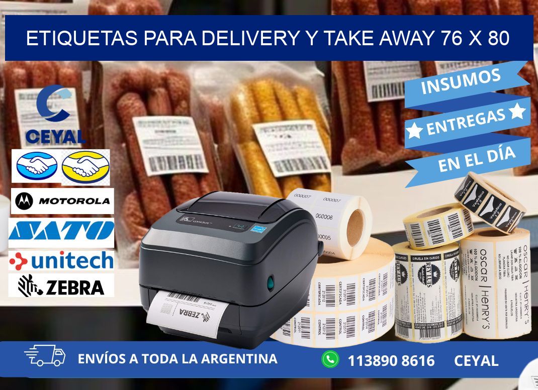 ETIQUETAS PARA DELIVERY Y TAKE AWAY 76 x 80