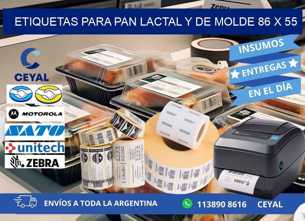 ETIQUETAS PARA PAN LACTAL Y DE MOLDE 86 x 55