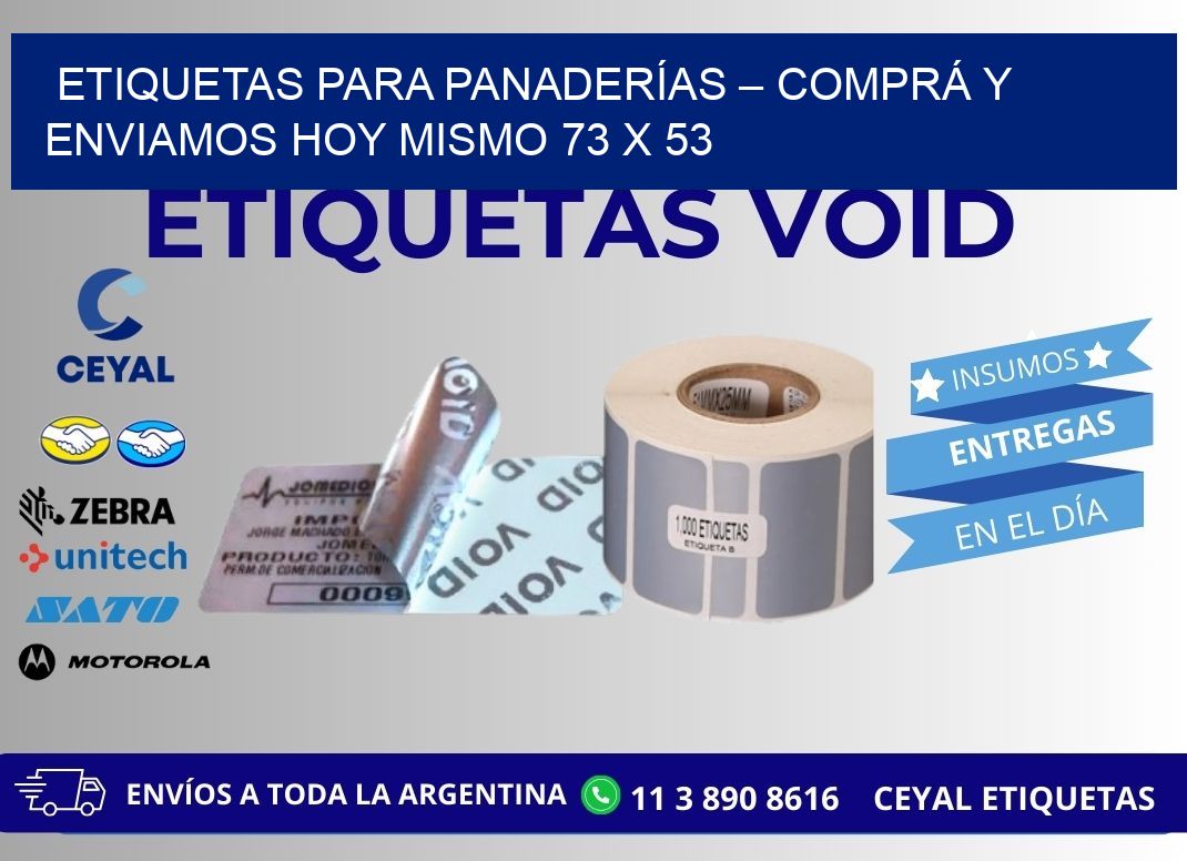 ETIQUETAS PARA PANADERÍAS – COMPRÁ Y ENVIAMOS HOY MISMO 73 x 53