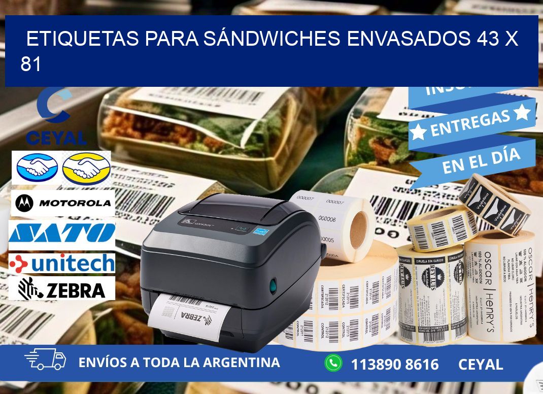 ETIQUETAS PARA SÁNDWICHES ENVASADOS 43 x 81