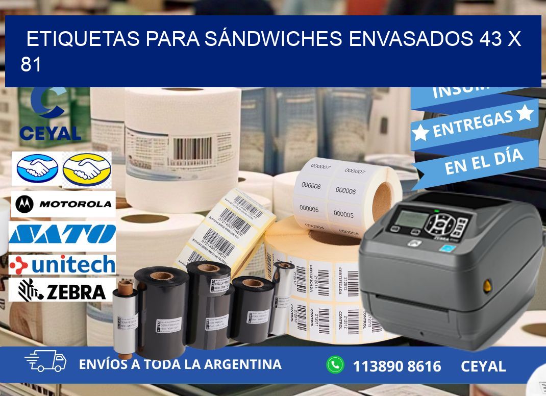 ETIQUETAS PARA SÁNDWICHES ENVASADOS 43 x 81