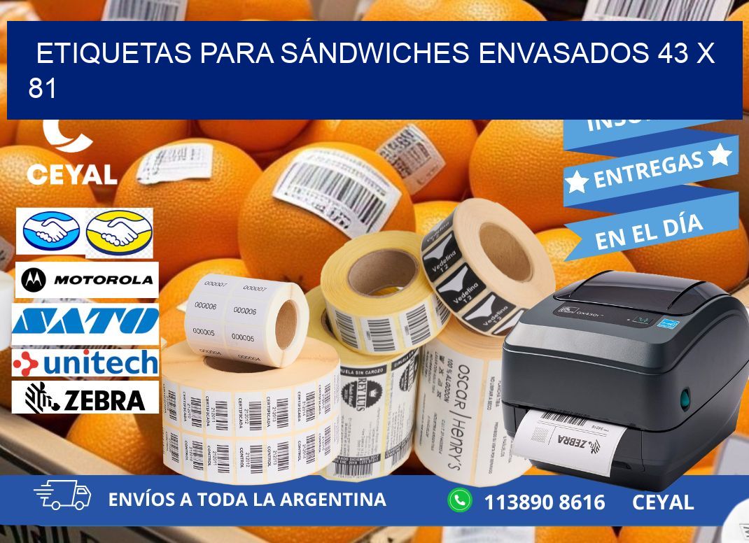 ETIQUETAS PARA SÁNDWICHES ENVASADOS 43 x 81