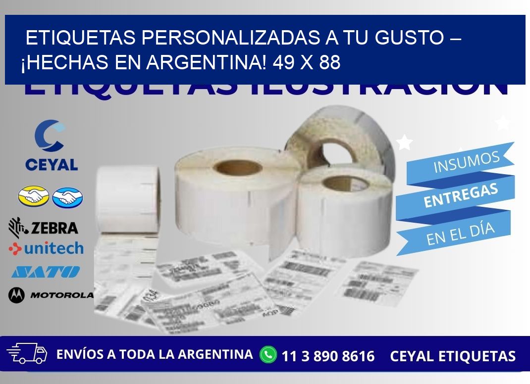 ETIQUETAS PERSONALIZADAS A TU GUSTO – ¡HECHAS EN ARGENTINA! 49 x 88