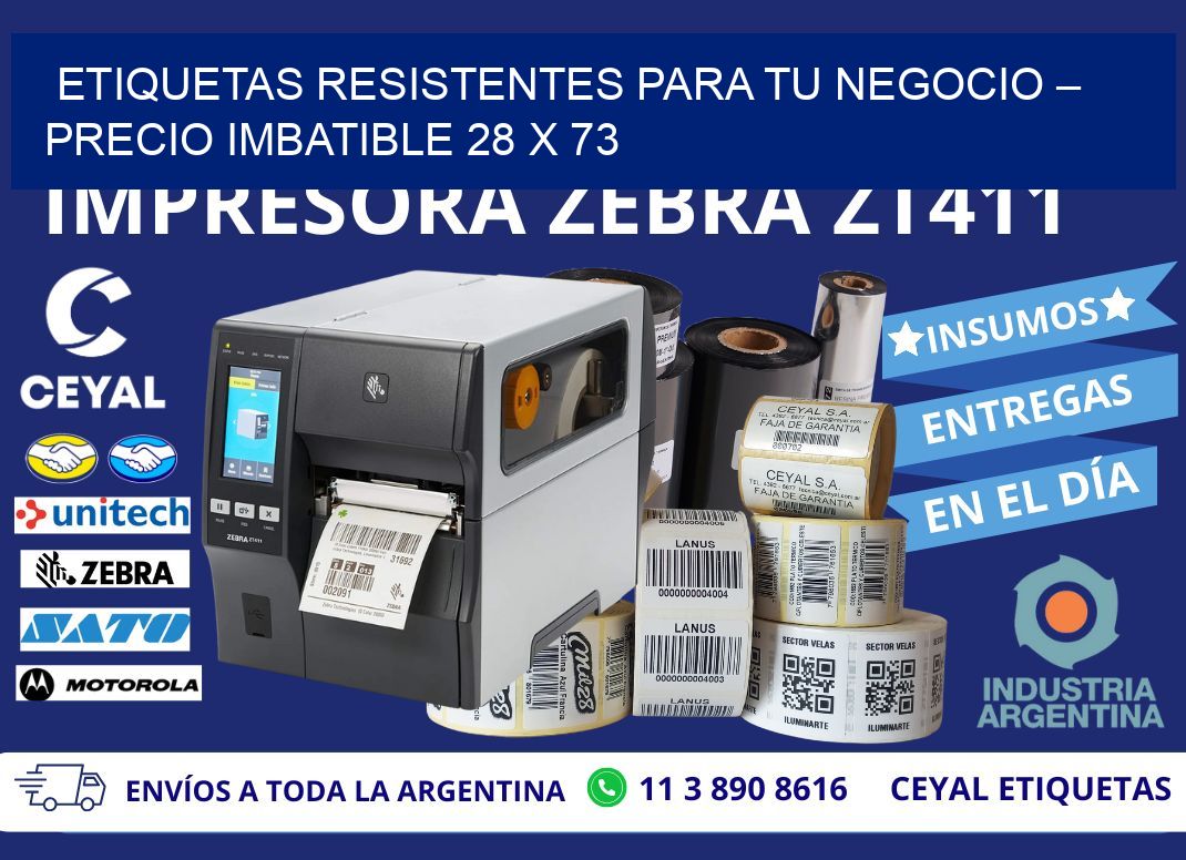 ETIQUETAS RESISTENTES PARA TU NEGOCIO – PRECIO IMBATIBLE 28 x 73