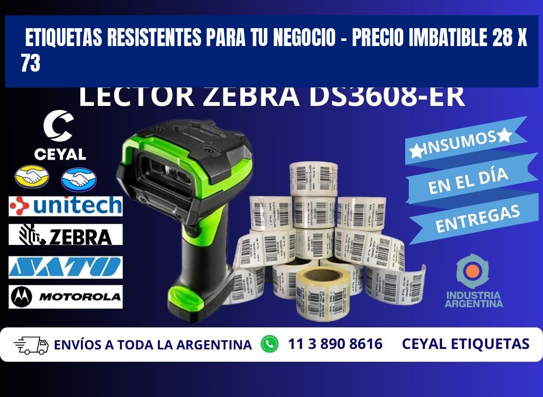 ETIQUETAS RESISTENTES PARA TU NEGOCIO – PRECIO IMBATIBLE 28 x 73