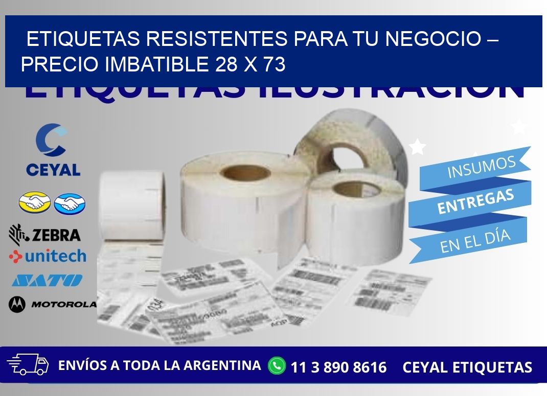 ETIQUETAS RESISTENTES PARA TU NEGOCIO – PRECIO IMBATIBLE 28 x 73