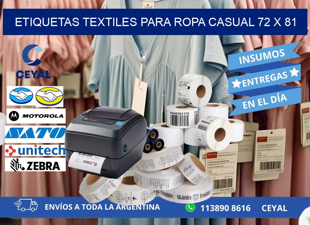 ETIQUETAS TEXTILES PARA ROPA CASUAL 72 x 81