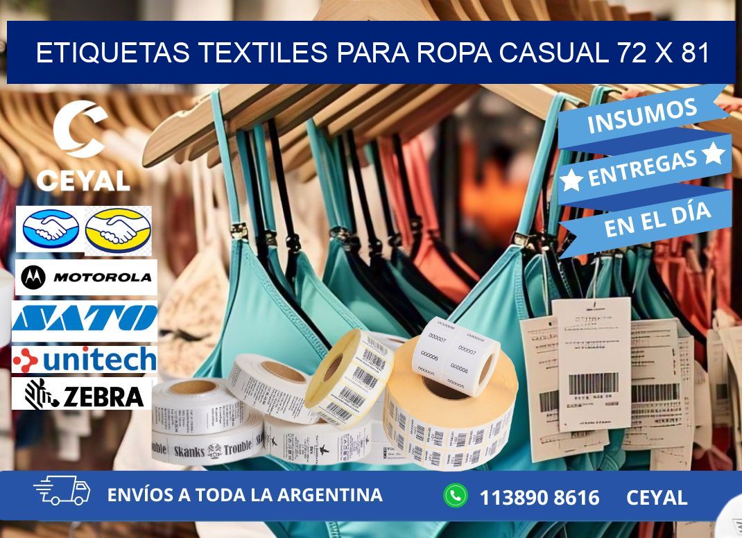 ETIQUETAS TEXTILES PARA ROPA CASUAL 72 x 81