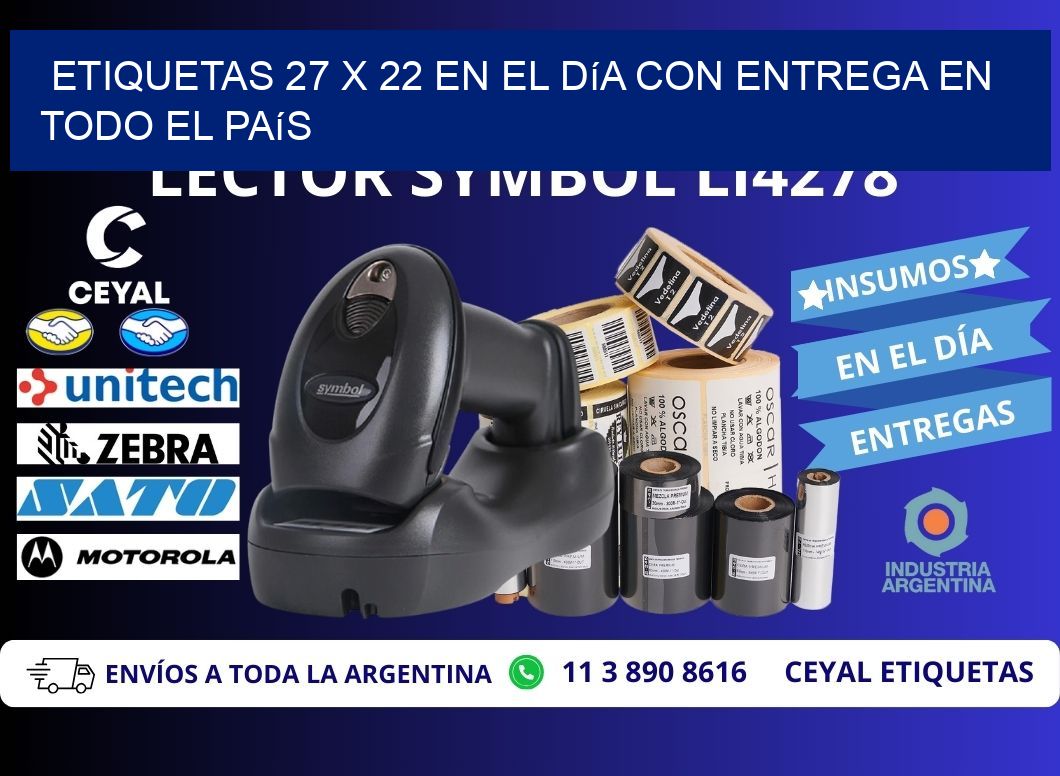 Etiquetas 27 x 22 en el Día con Entrega en Todo el País