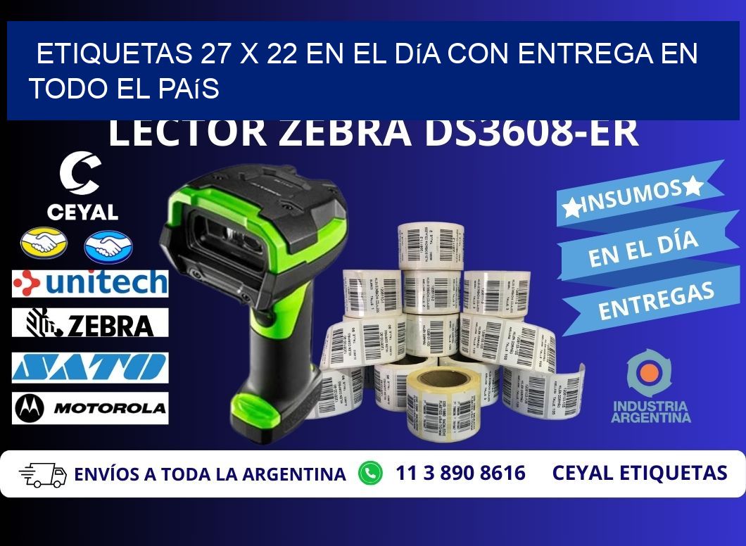 Etiquetas 27 x 22 en el Día con Entrega en Todo el País