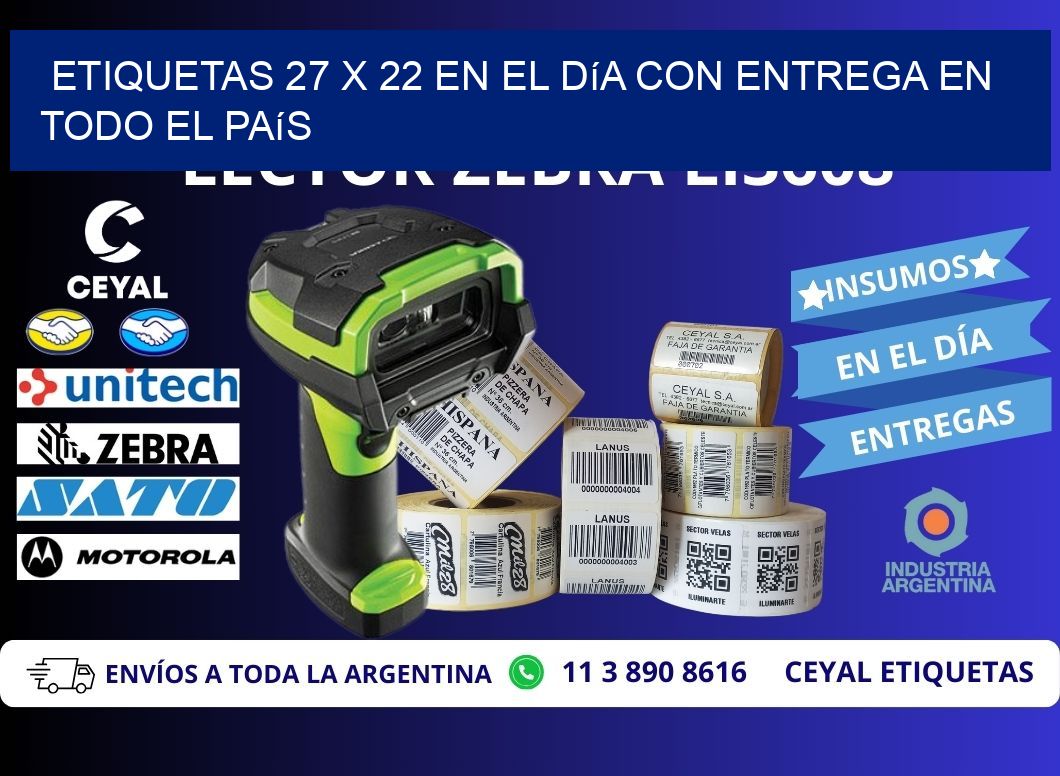 Etiquetas 27 x 22 en el Día con Entrega en Todo el País