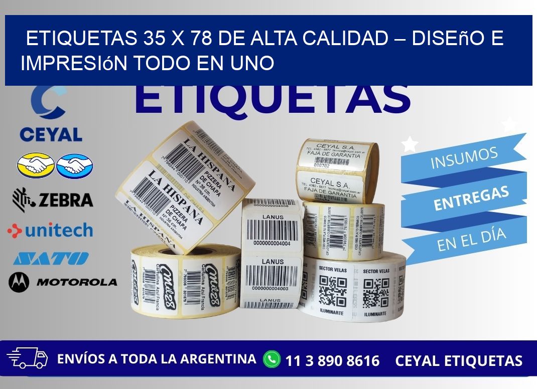 Etiquetas 35 x 78 de Alta Calidad – Diseño e Impresión Todo en Uno