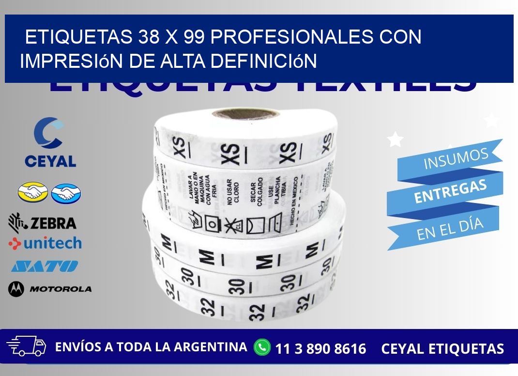 Etiquetas 38 x 99 Profesionales con Impresión de Alta Definición