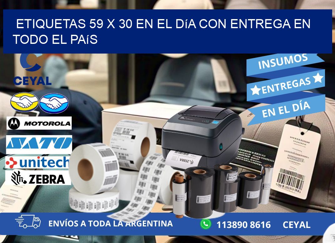 Etiquetas 59 x 30 en el Día con Entrega en Todo el País