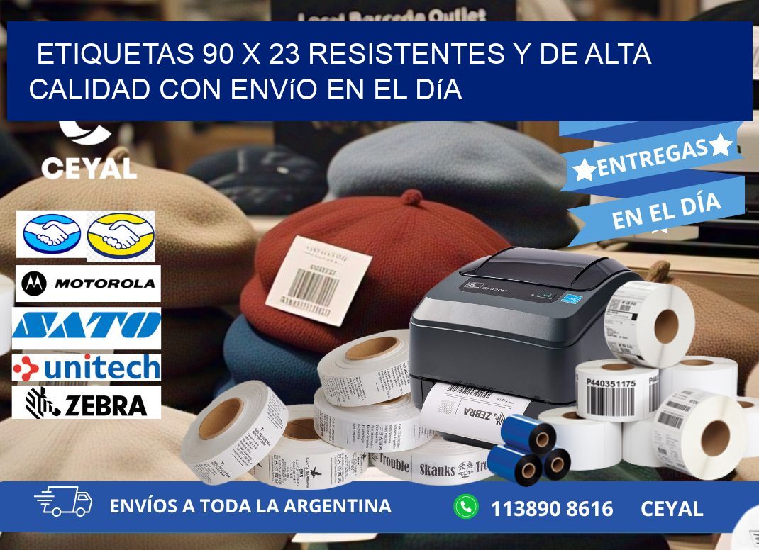 Etiquetas 90 x 23 Resistentes y de Alta Calidad con Envío en el Día