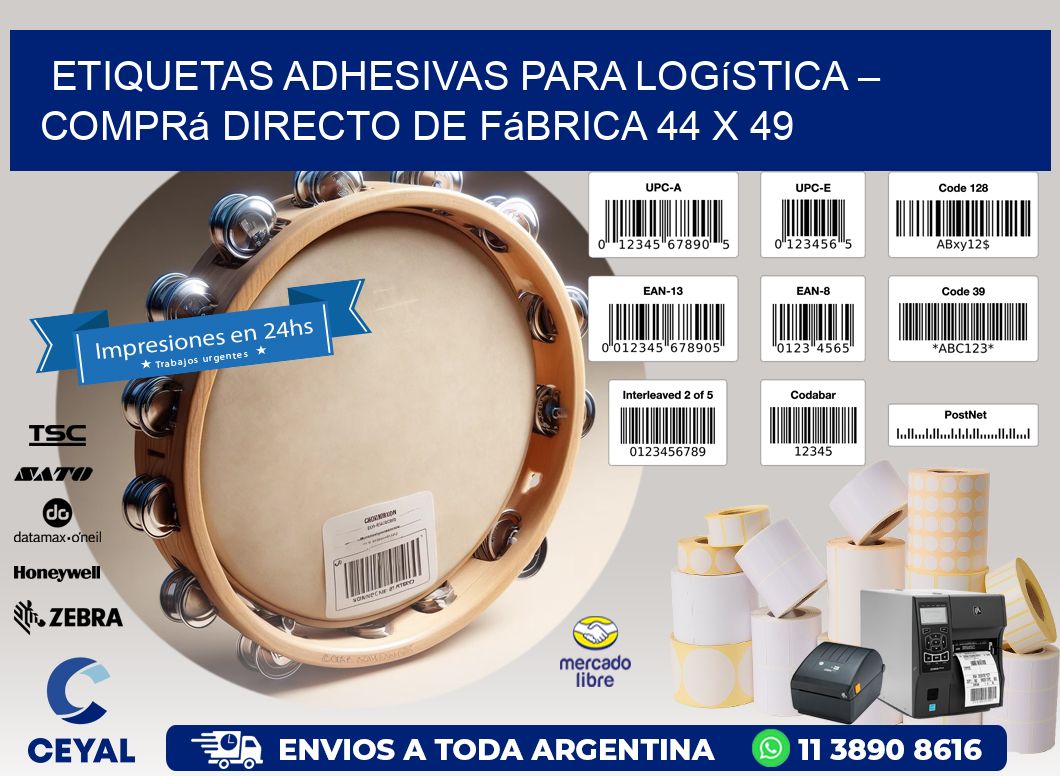 Etiquetas Adhesivas para Logística – Comprá Directo de Fábrica 44 x 49