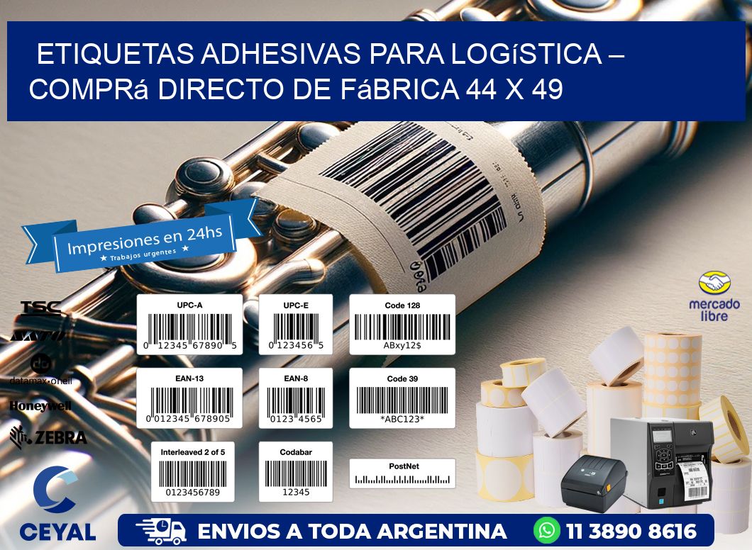 Etiquetas Adhesivas para Logística – Comprá Directo de Fábrica 44 x 49