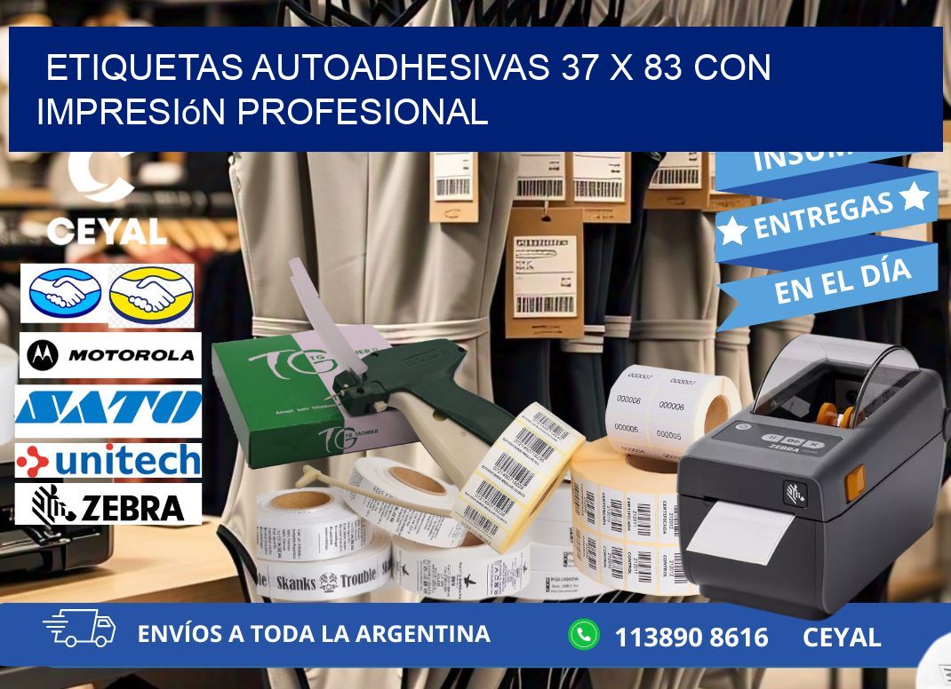 Etiquetas Autoadhesivas 37 x 83 con Impresión Profesional