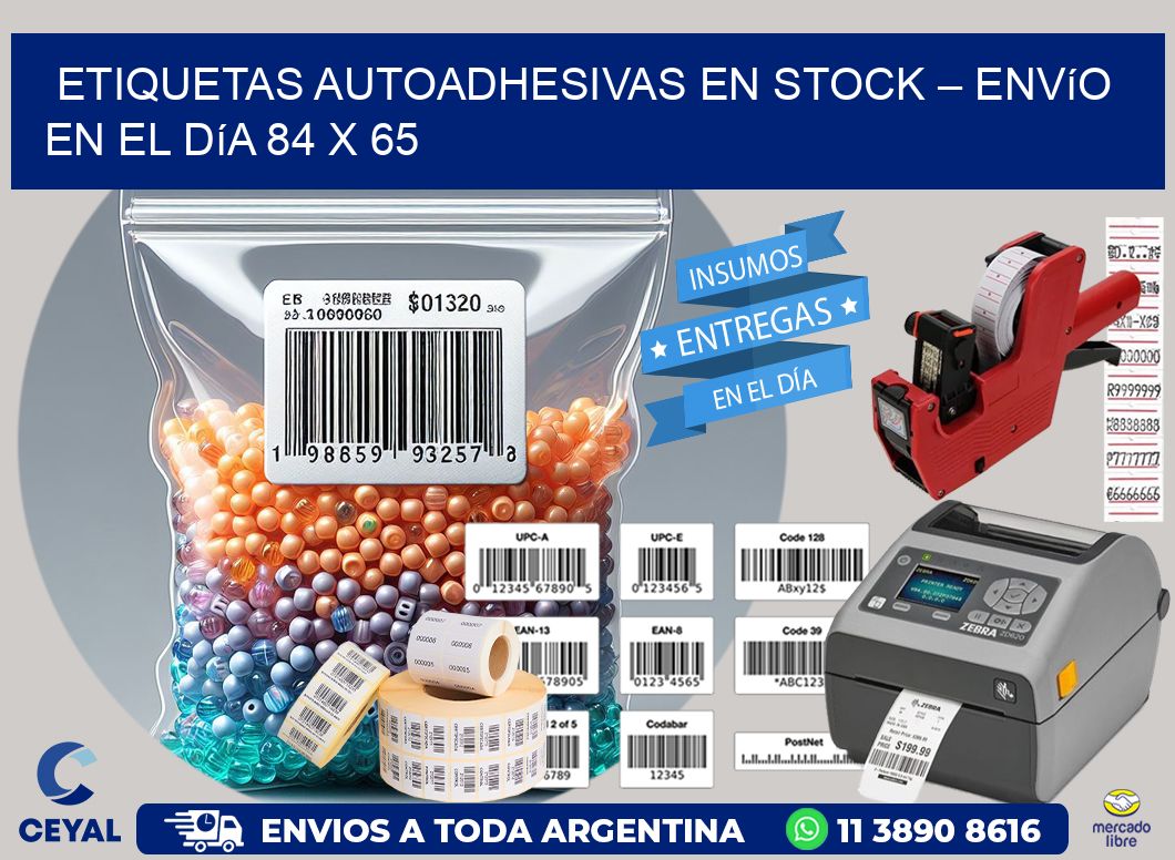 Etiquetas Autoadhesivas en Stock – Envío en el Día 84 x 65