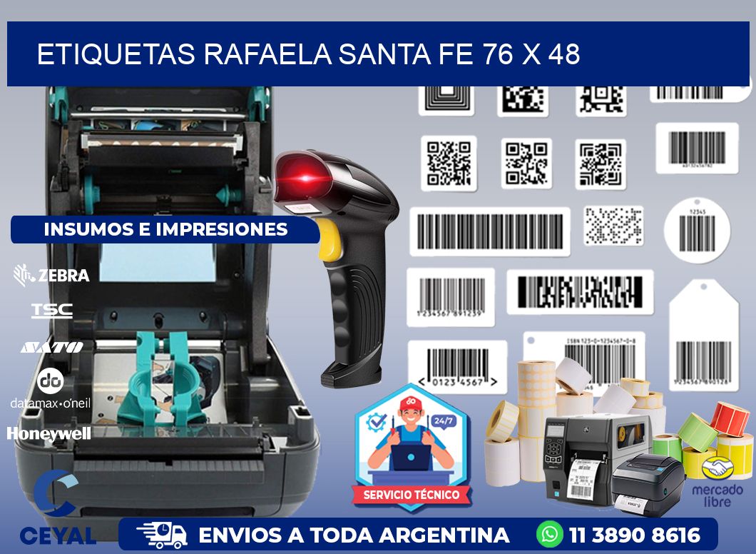 Etiquetas Rafaela Santa Fe 76 x 48