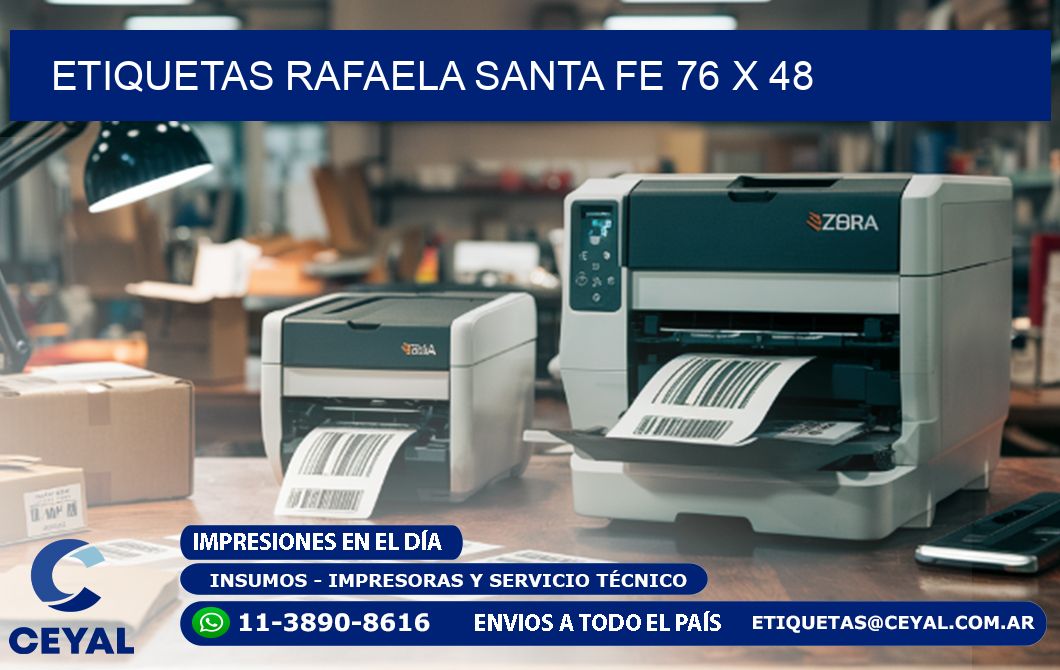 Etiquetas Rafaela Santa Fe 76 x 48