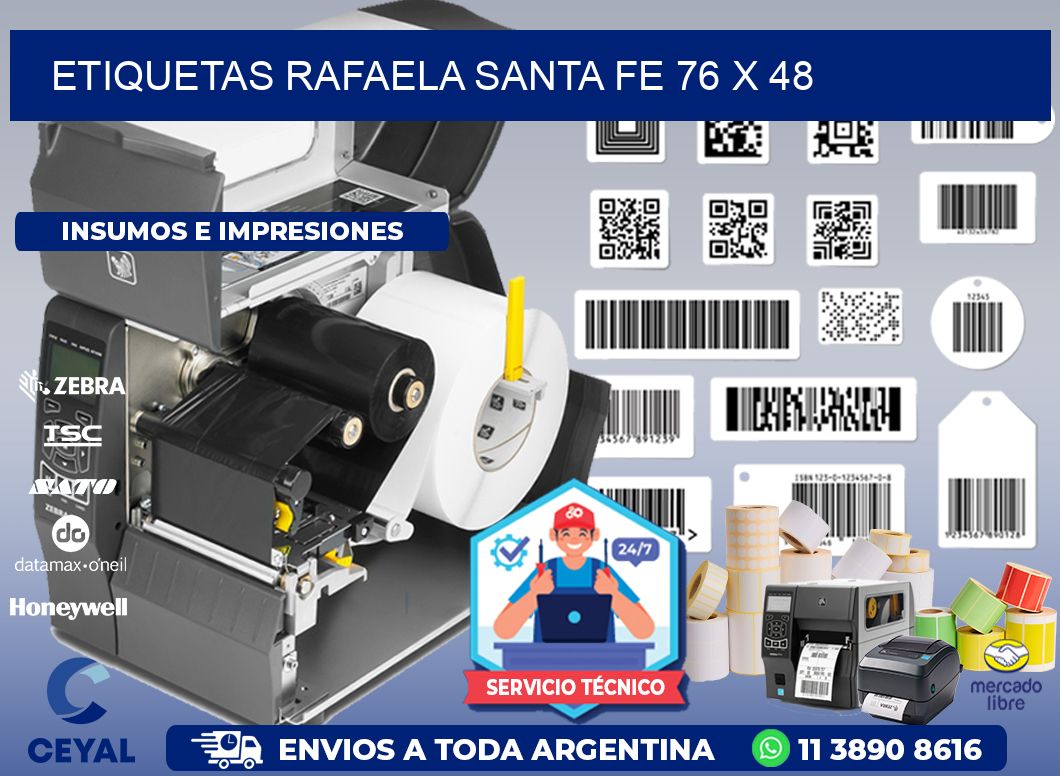 Etiquetas Rafaela Santa Fe 76 x 48