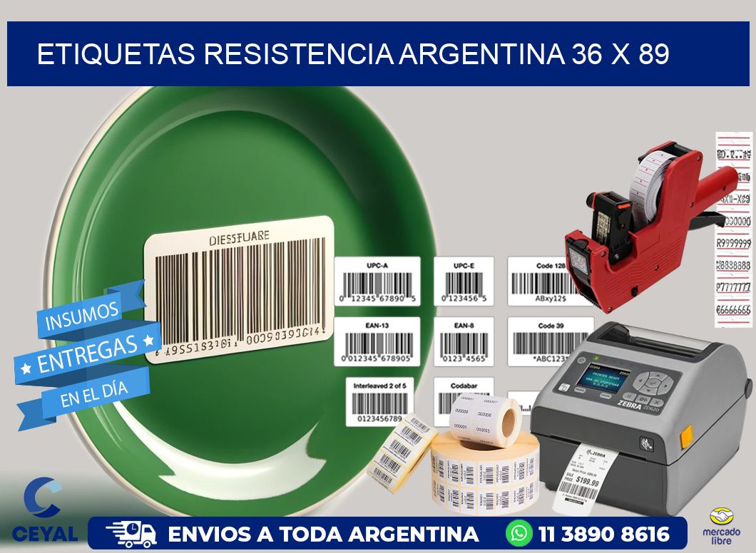 Etiquetas Resistencia Argentina 36 x 89