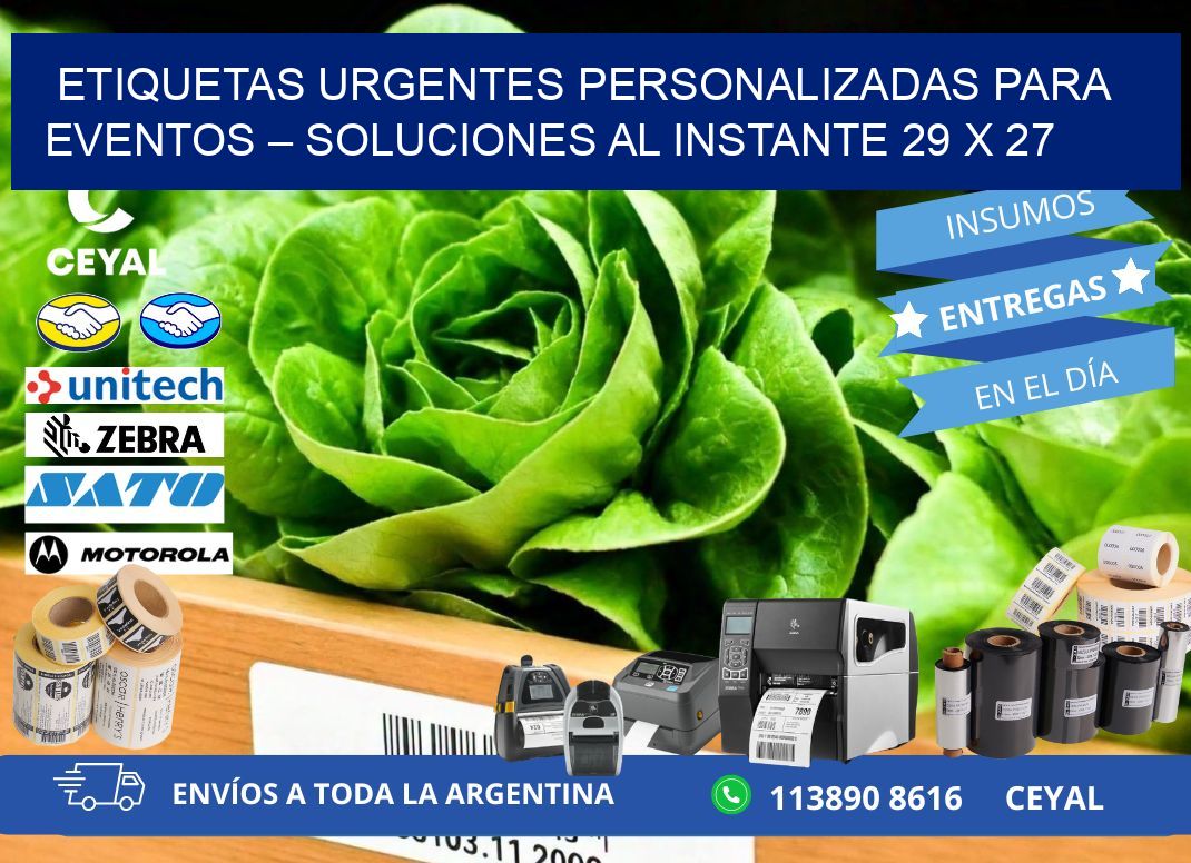 Etiquetas Urgentes Personalizadas para Eventos – Soluciones al Instante 29 x 27