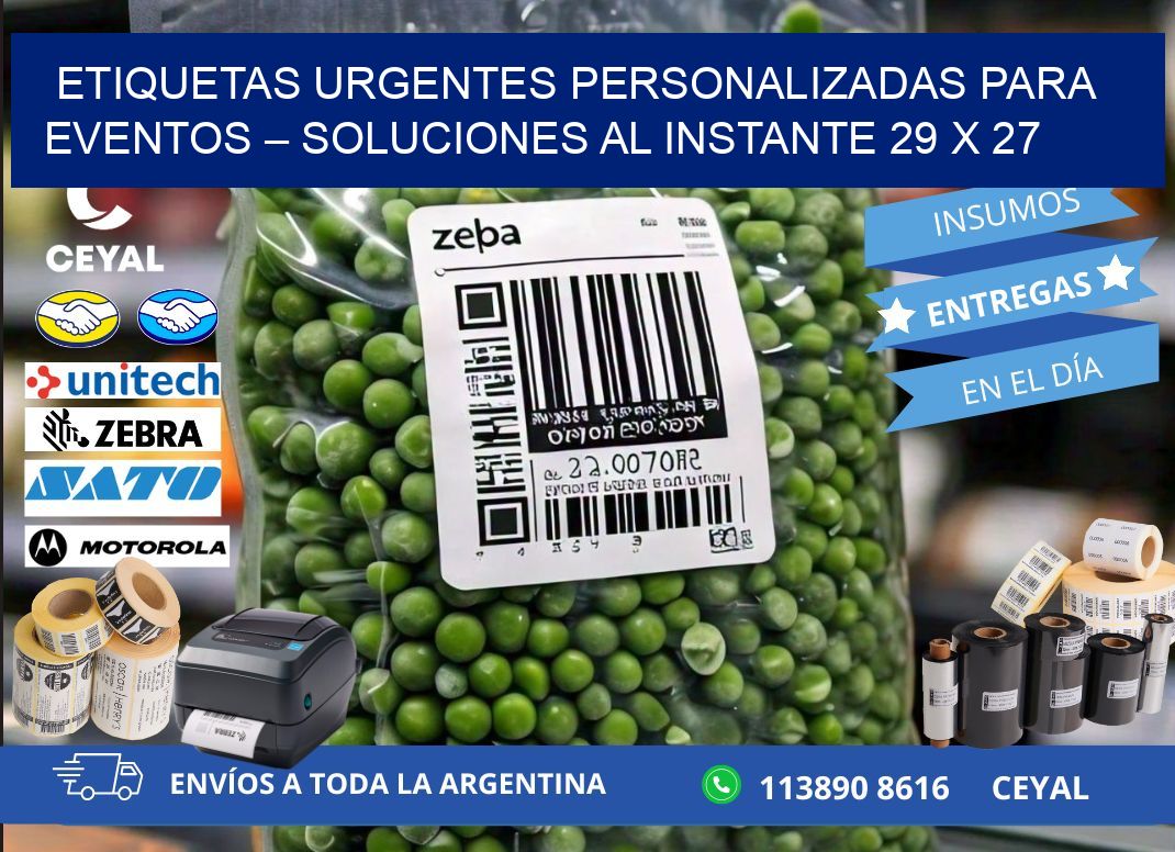 Etiquetas Urgentes Personalizadas para Eventos – Soluciones al Instante 29 x 27