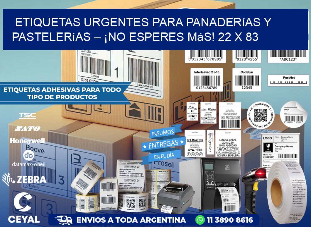 Etiquetas Urgentes para Panaderías y Pastelerías – ¡No Esperes Más! 22 x 83