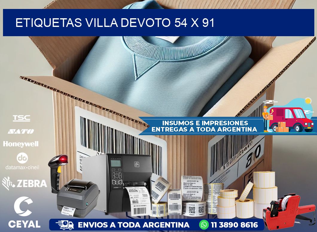 Etiquetas Villa Devoto 54 x 91